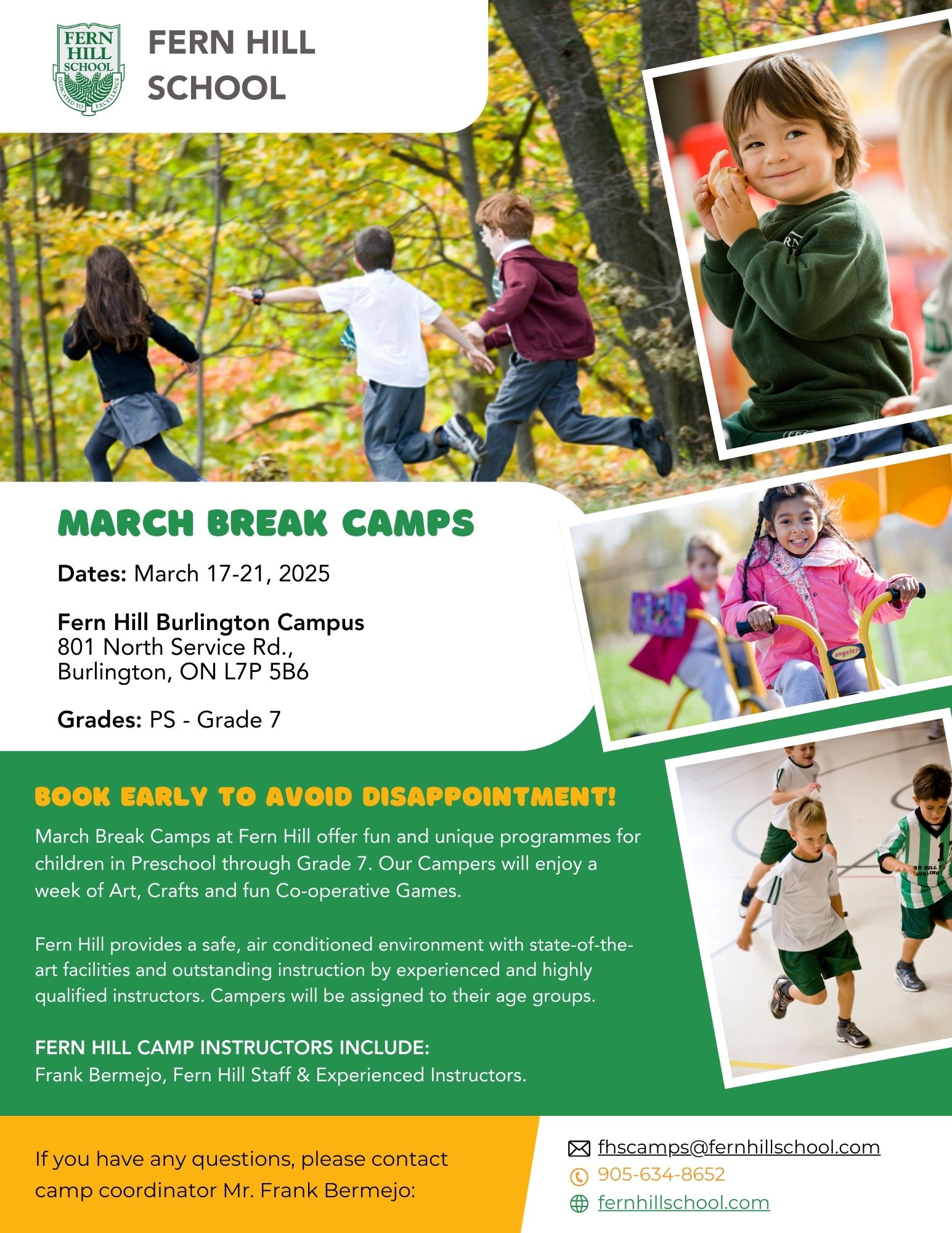 Green and Yellow Playful Kids Summer Camp Flyer